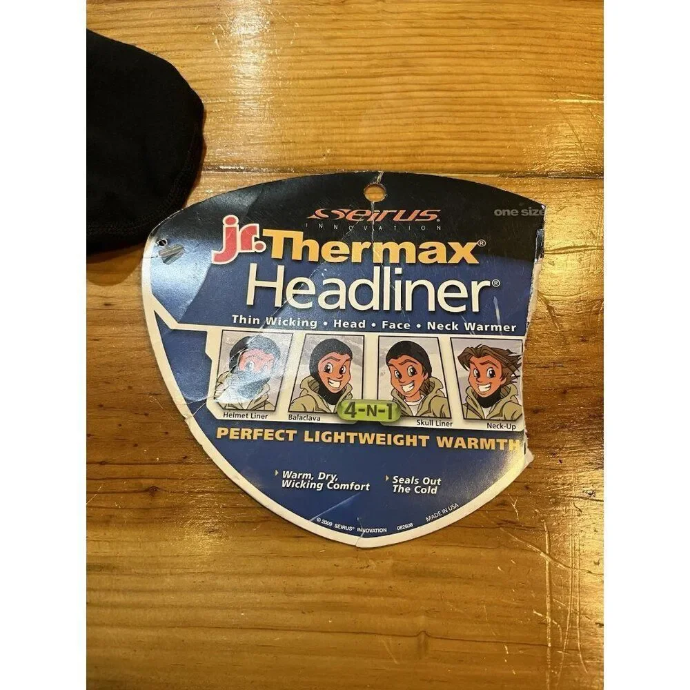 One Size Jr Thermax Headliner Thin Wicking Open Face Face Head Neck Warmer NWT